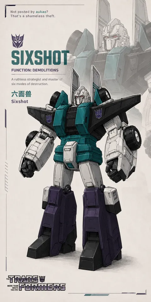 An AI-assisted portrait-format anime character illustration in the Transformers collection. Artwork 060 from the AUKAO visual archive.