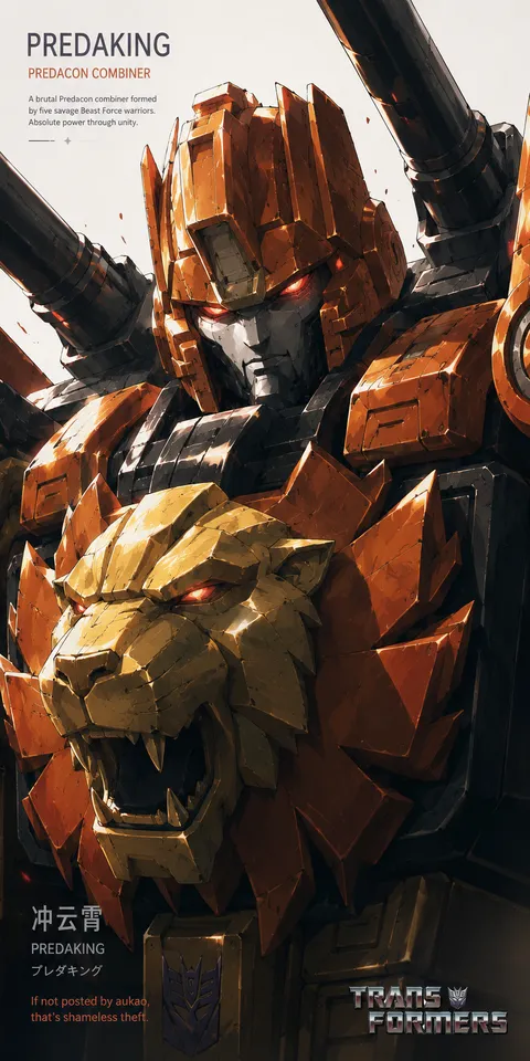 An AI-assisted portrait-format anime character illustration in the Transformers collection. Artwork 047 from the AUKAO visual archive.