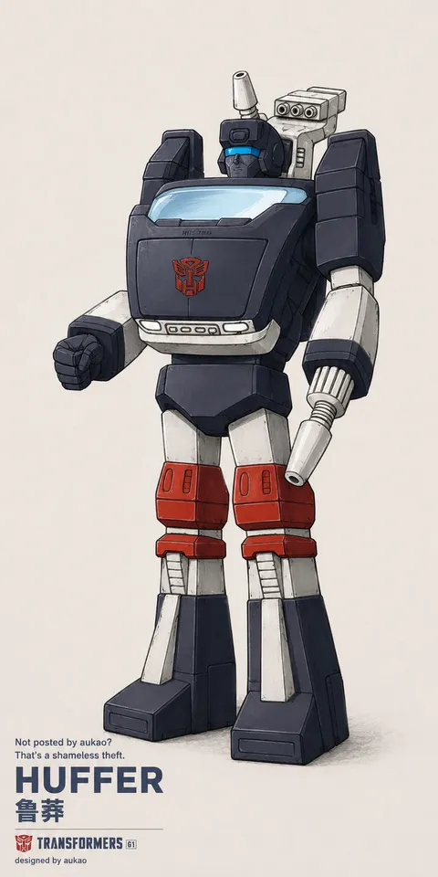 An AI-assisted portrait-format anime character illustration in the Transformers collection. Artwork 021 from the AUKAO visual archive.