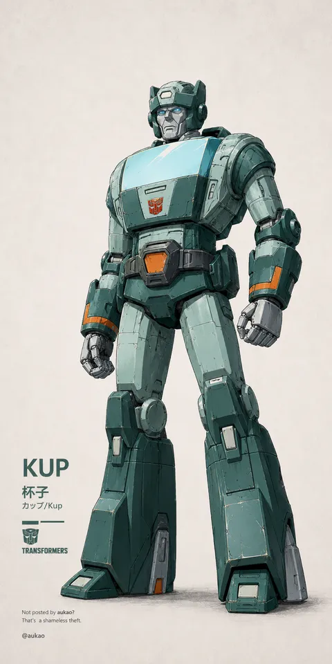An AI-assisted portrait-format anime character illustration in the Transformers collection. Artwork 041 from the AUKAO visual archive.