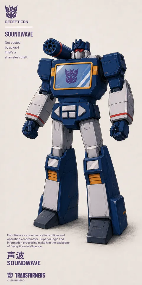 An AI-assisted portrait-format anime character illustration in the Transformers collection. Artwork 058 from the AUKAO visual archive.