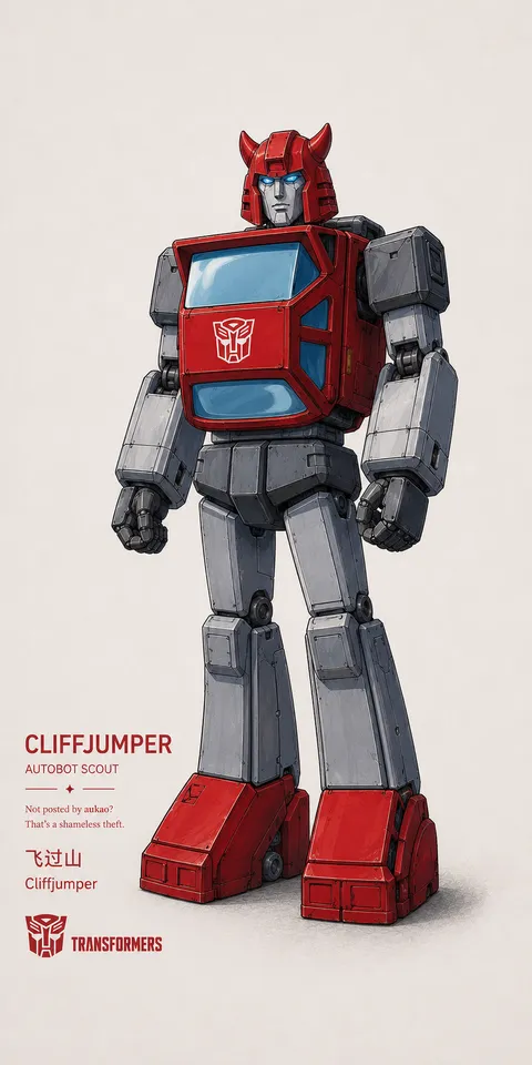 An AI-assisted portrait-format anime character illustration in the Transformers collection. Artwork 020 from the AUKAO visual archive.