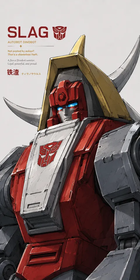 An AI-assisted portrait-format anime character illustration in the Transformers collection. Artwork 010 from the AUKAO visual archive.