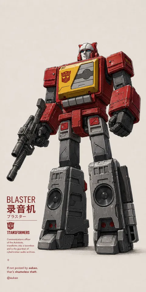 An AI-assisted portrait-format anime character illustration in the Transformers collection. Artwork 035 from the AUKAO visual archive.