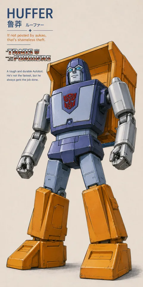 An AI-assisted portrait-format anime character illustration in the Transformers collection. Artwork 029 from the AUKAO visual archive.