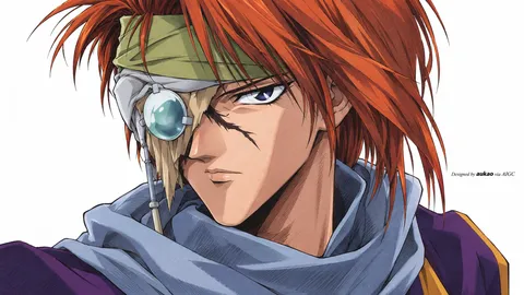An AI-assisted landscape-format anime character illustration in the Yu Yu Hakusho collection. Artwork 031 from the AUKAO visual archive.