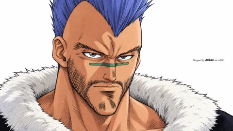 An AI-assisted landscape-format anime character illustration in the Yu Yu Hakusho collection. Artwork 039 from the AUKAO visual archive.