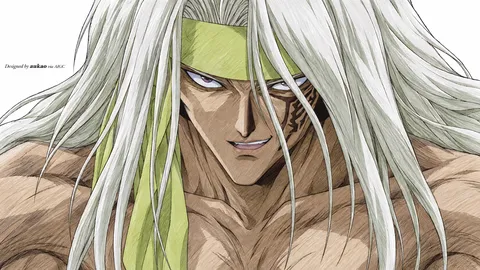 An AI-assisted landscape-format anime character illustration in the Yu Yu Hakusho collection. Artwork 042 from the AUKAO visual archive.